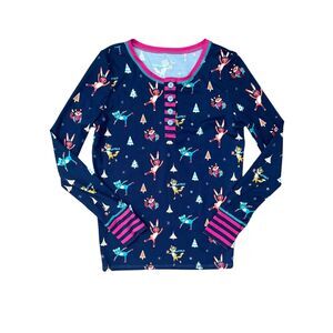 Matilda Jane Girls Moments With You 'On The Ice' Pajama Top Size 14 EUC Winter